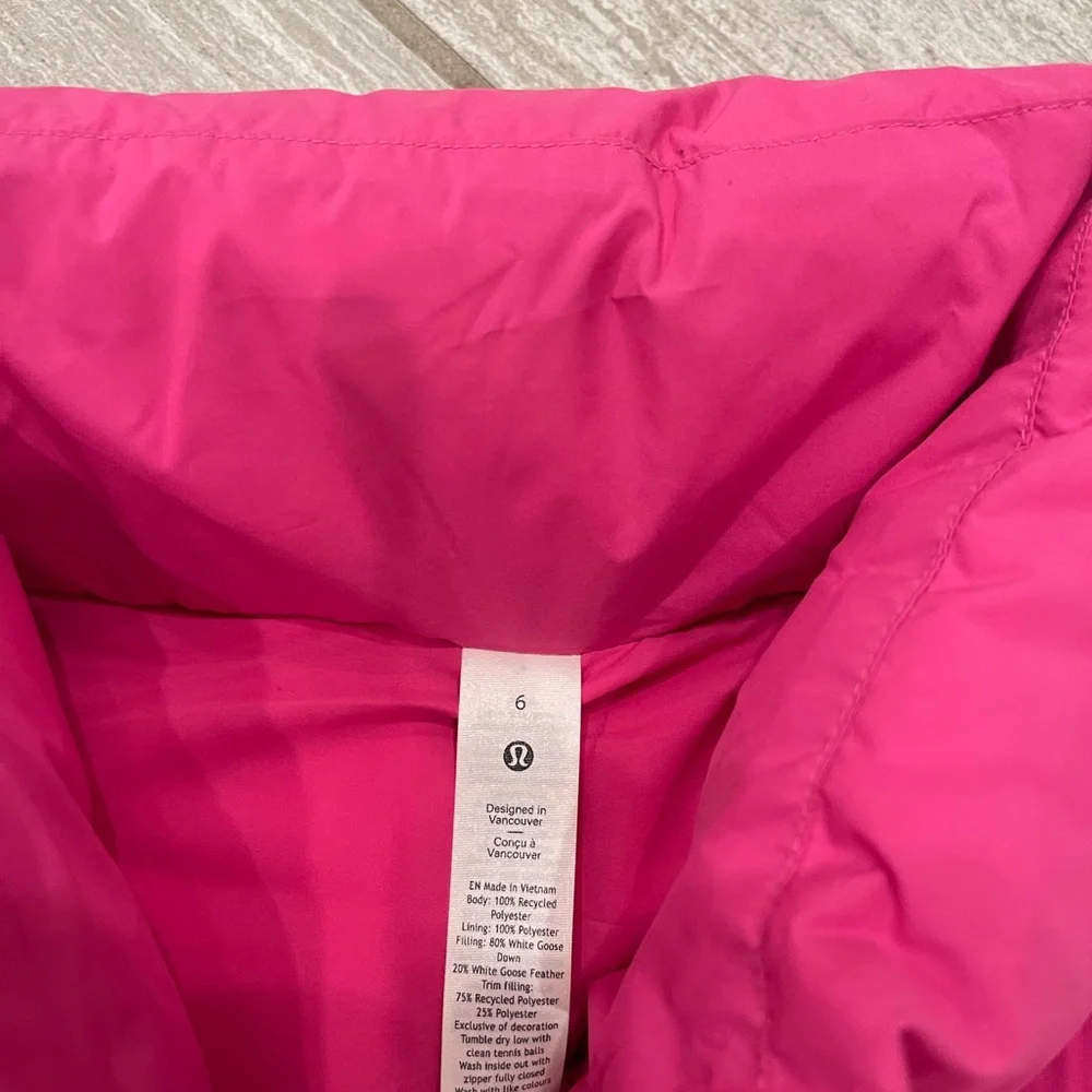 Lululemon Athletica Bright Pink Puffer Vest - Picture 3 of 5